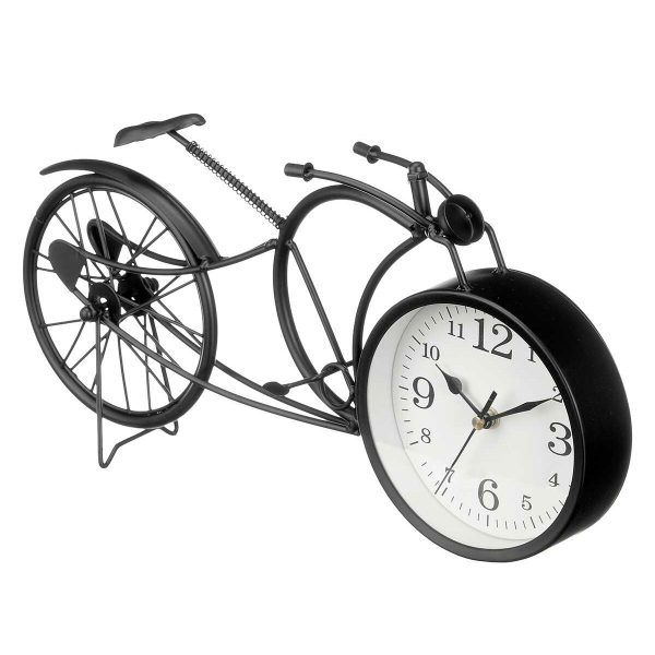 Table clock Bicycle Black Metal 40 x 19,5 x 7 cm (4 Units) Discount