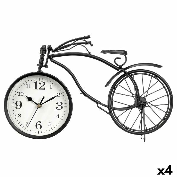 Table clock Bicycle Black Metal 36 x 22 x 7 cm (4 Units) Online Hot Sale