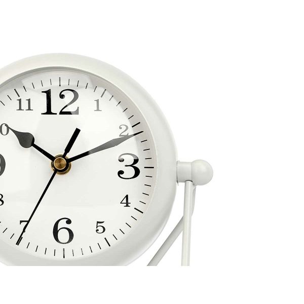 Table clock White Metal 18 x 21 x 12 cm (4 Units) Fashion