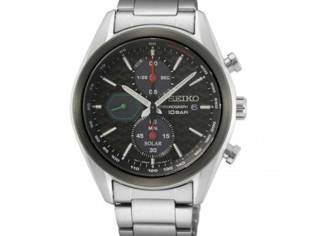 Men s Watch Seiko SSC803P1 Black Silver Hot on Sale