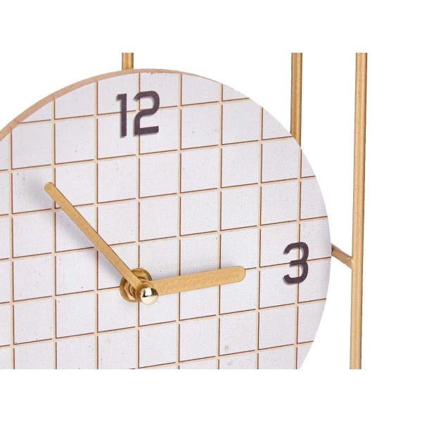 Table clock Squared Black Metal MDF Wood 18,5 x 25,5 x 6 cm (6 Units) Hot on Sale