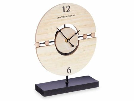 Table clock Balls Black Metal MDF Wood 20,5 x 26,5 x 7 cm (6 Units) Sale